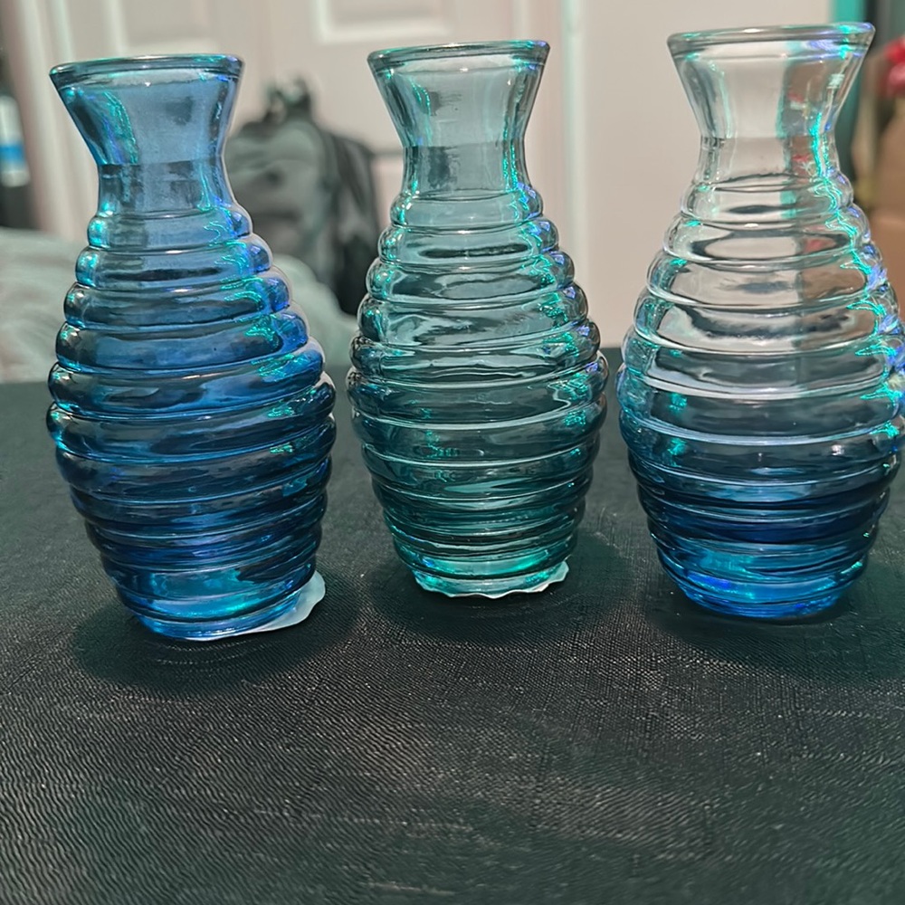 Elemental Sea Glass Mini Vases (Set of 3)